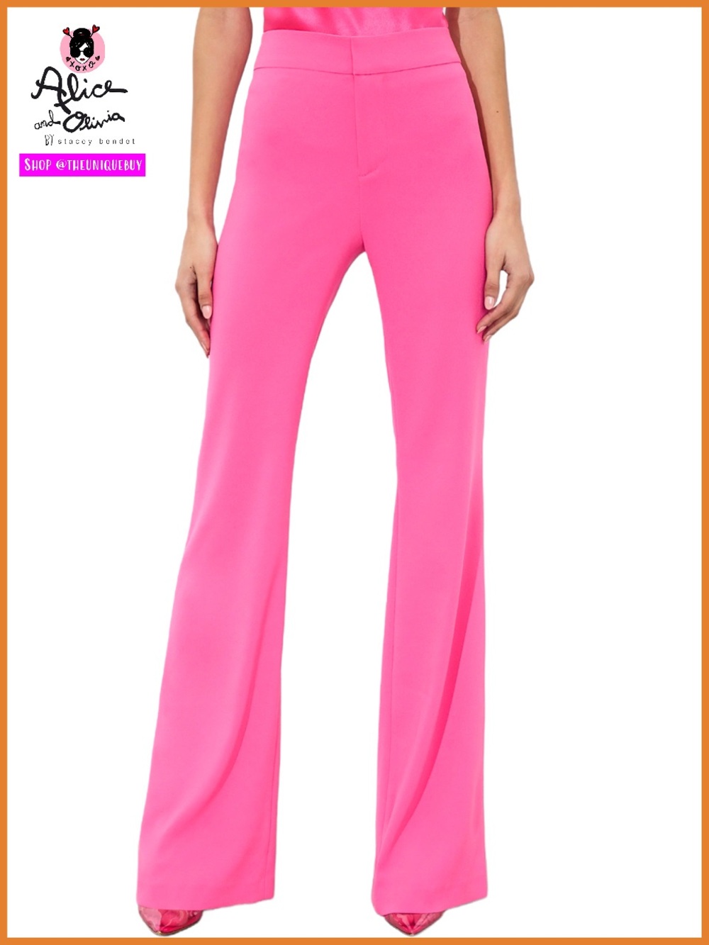 Alice + Olivia Livi Pink Bootcut Slim Pants